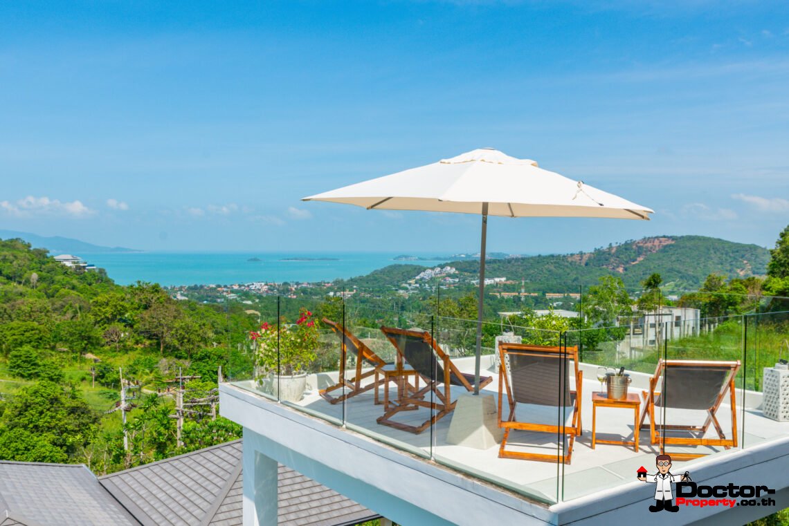 Luxury 5 Bedroom Pool Villa with Stunning Sea View in Bo Phut, Koh Samui – For Sale